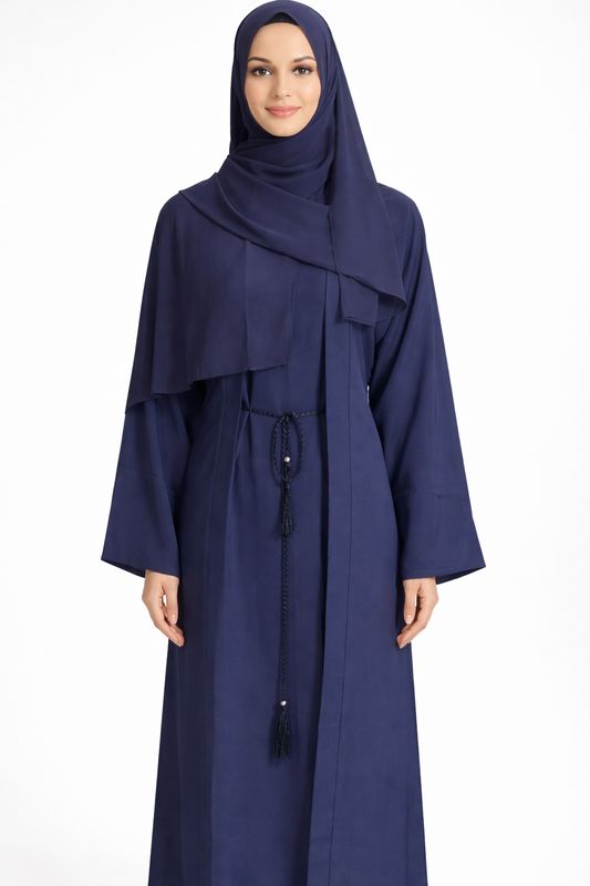 Blue Modest Dubai Abaya with pockets