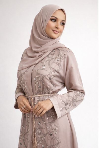 Champange Color Modest Dubai Abaya