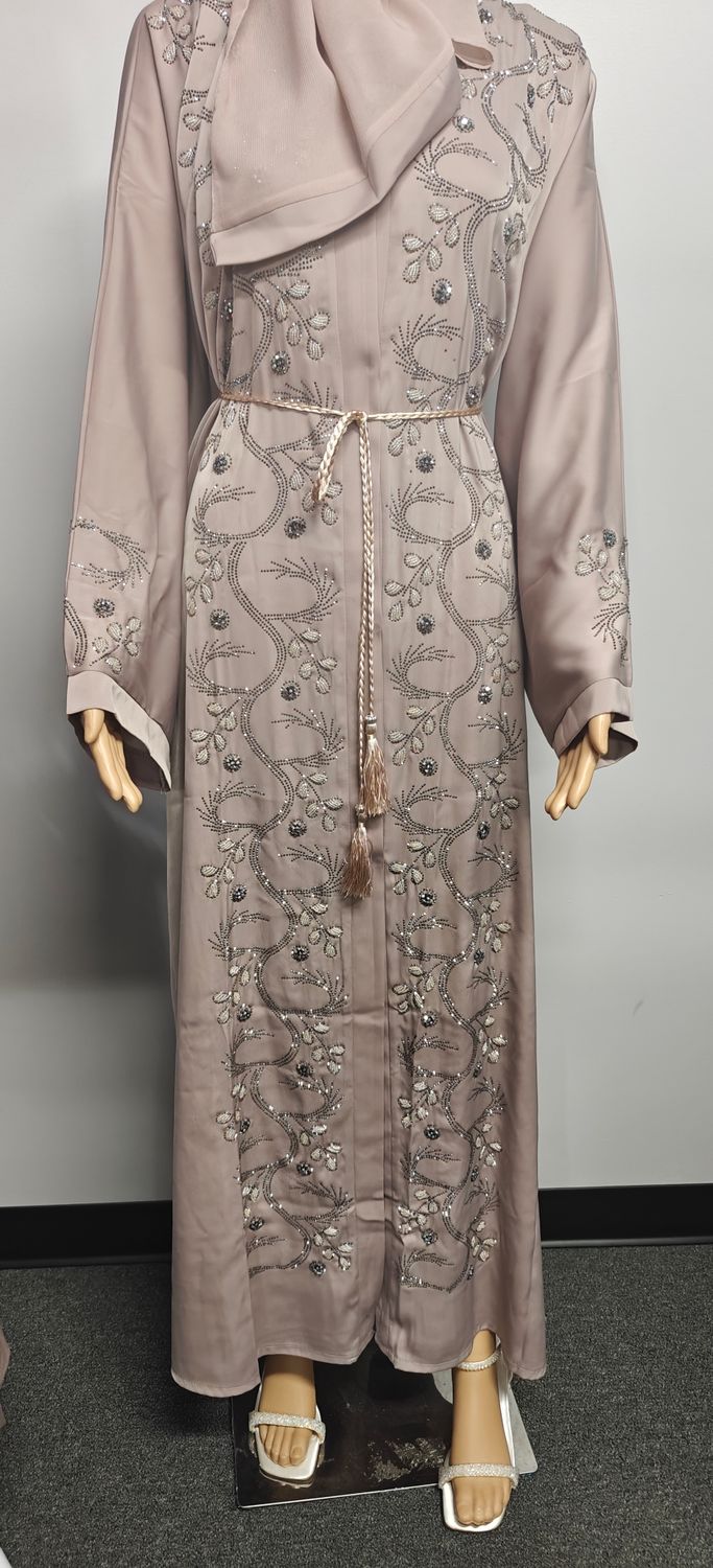 Champange Color Modest Dubai Abaya