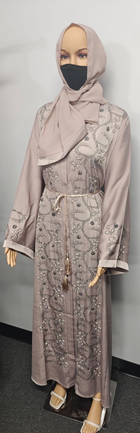 Champange Color Modest Dubai Abaya
