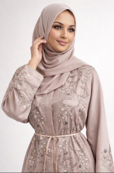 Champange Color Modest Dubai Abaya