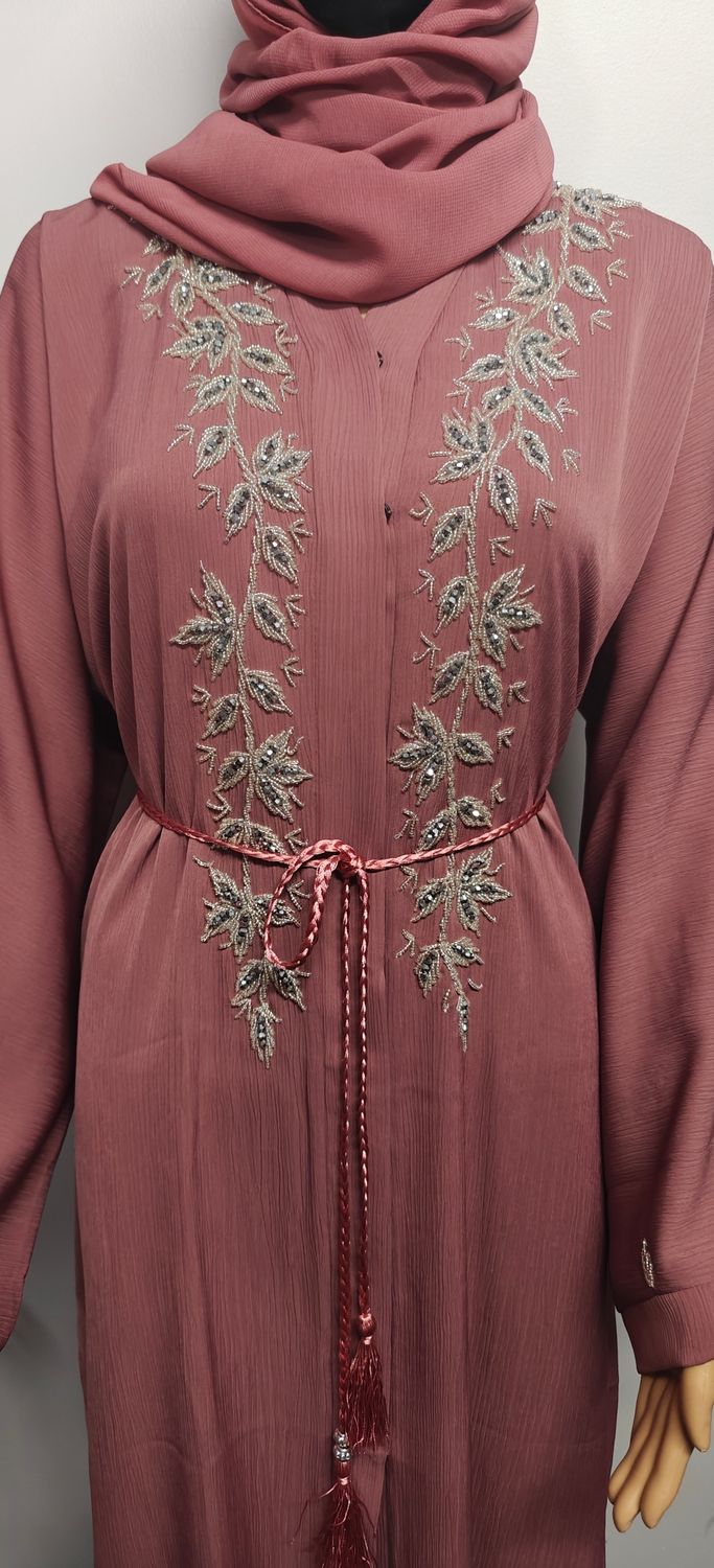 Orchid Pink Color Modest Dubai Abaya