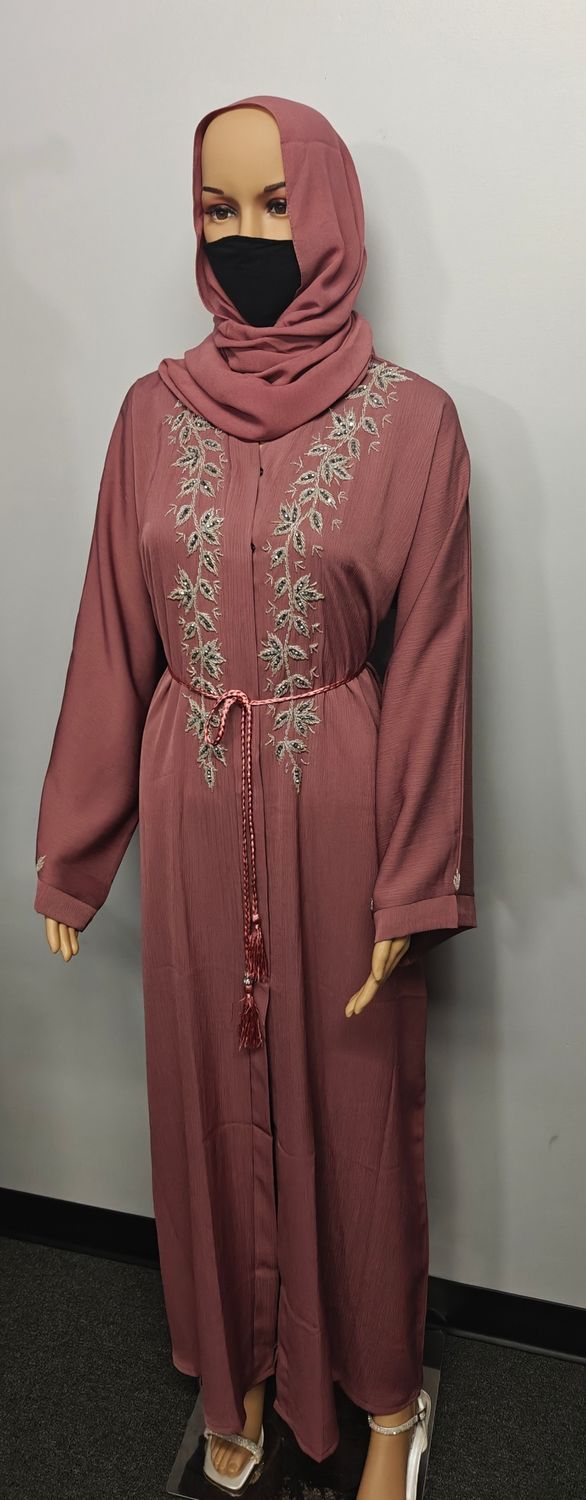 Orchid Pink Color Modest Dubai Abaya