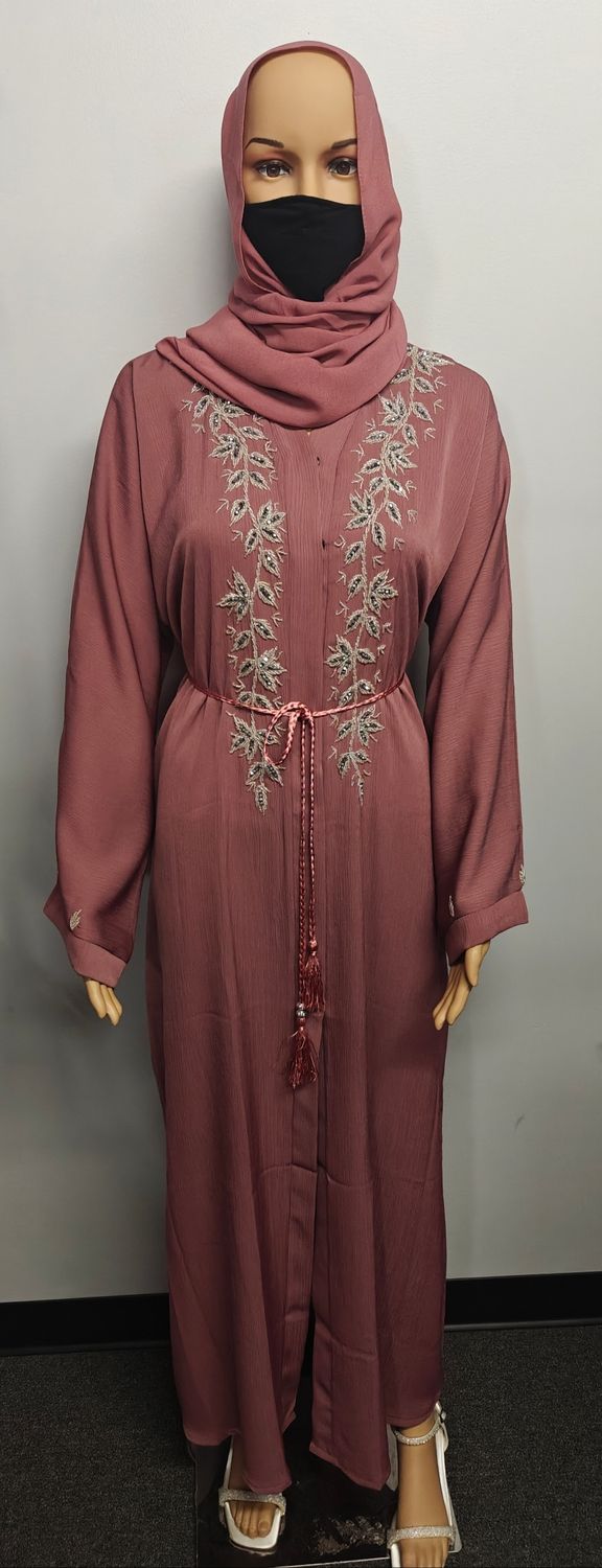 Orchid Pink Color Modest Dubai Abaya