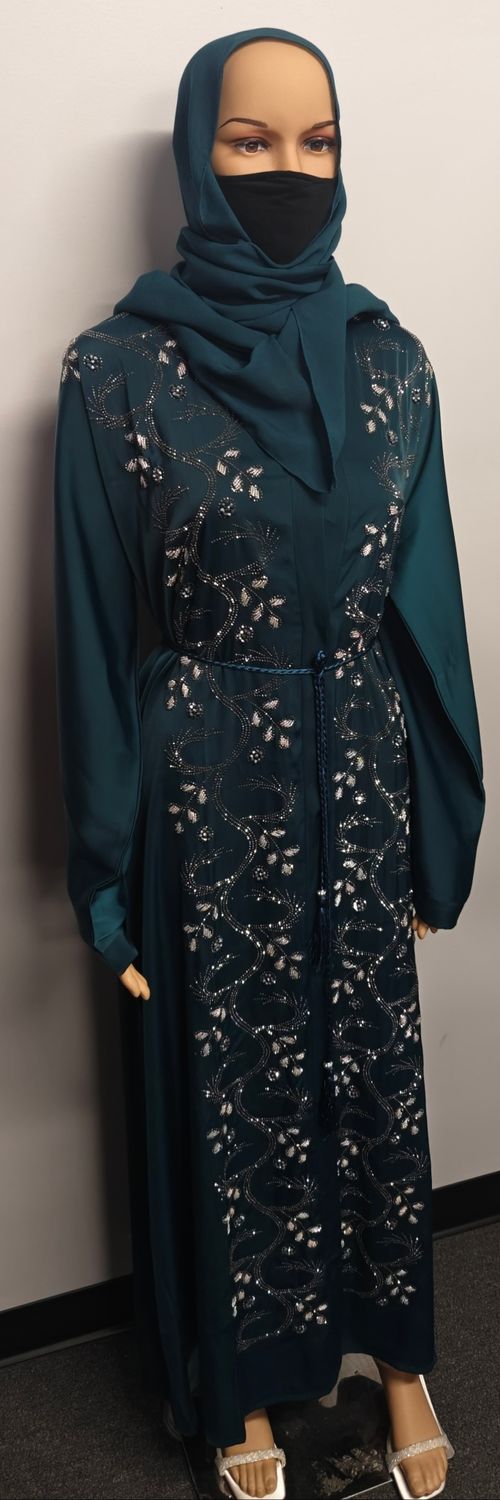 Emerald Green  Color Modest Dubai Abaya