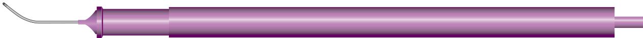 Bimanual Aspiration 21G X 5/8 ( 0.81 X 16mm) Curved Cannula with 0.3mm Side Port and Micro Etched Tip