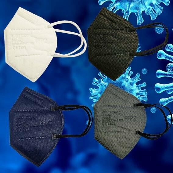 LOTE 180 mascarillas - surtido blanco, negro, azul y gris