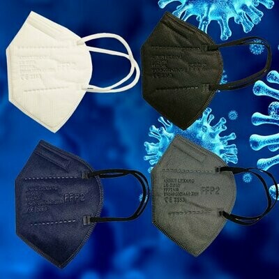 LOTE 180 mascarillas - surtido blanco, negro, azul y gris