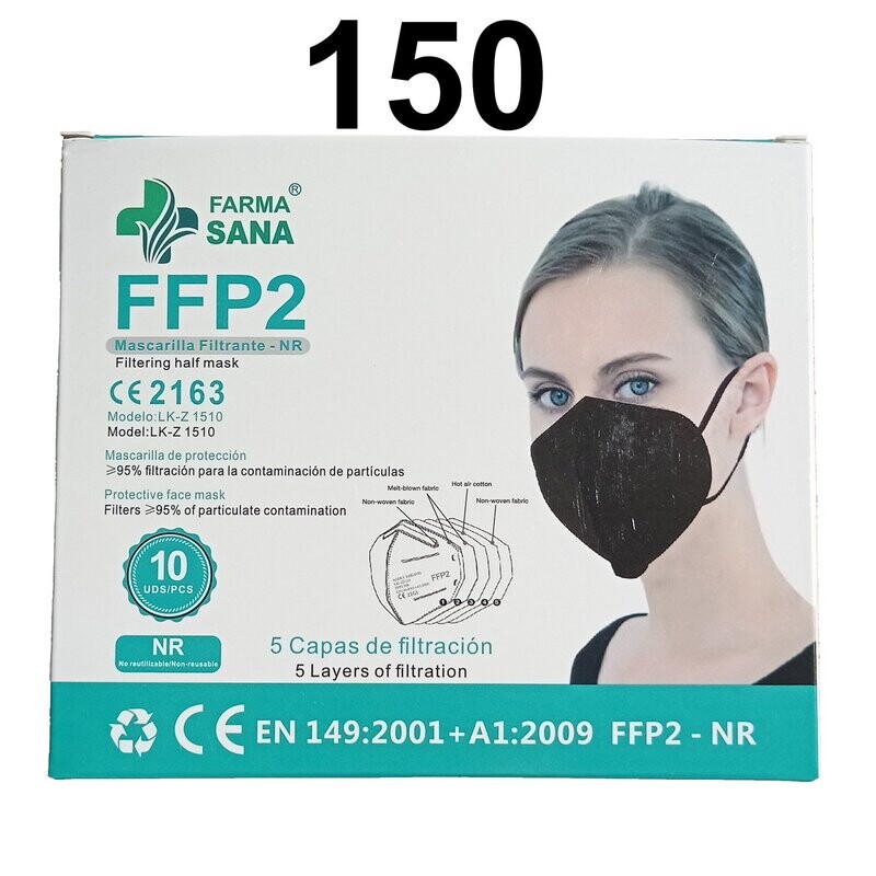 LOTE 150 mascarillas - negro