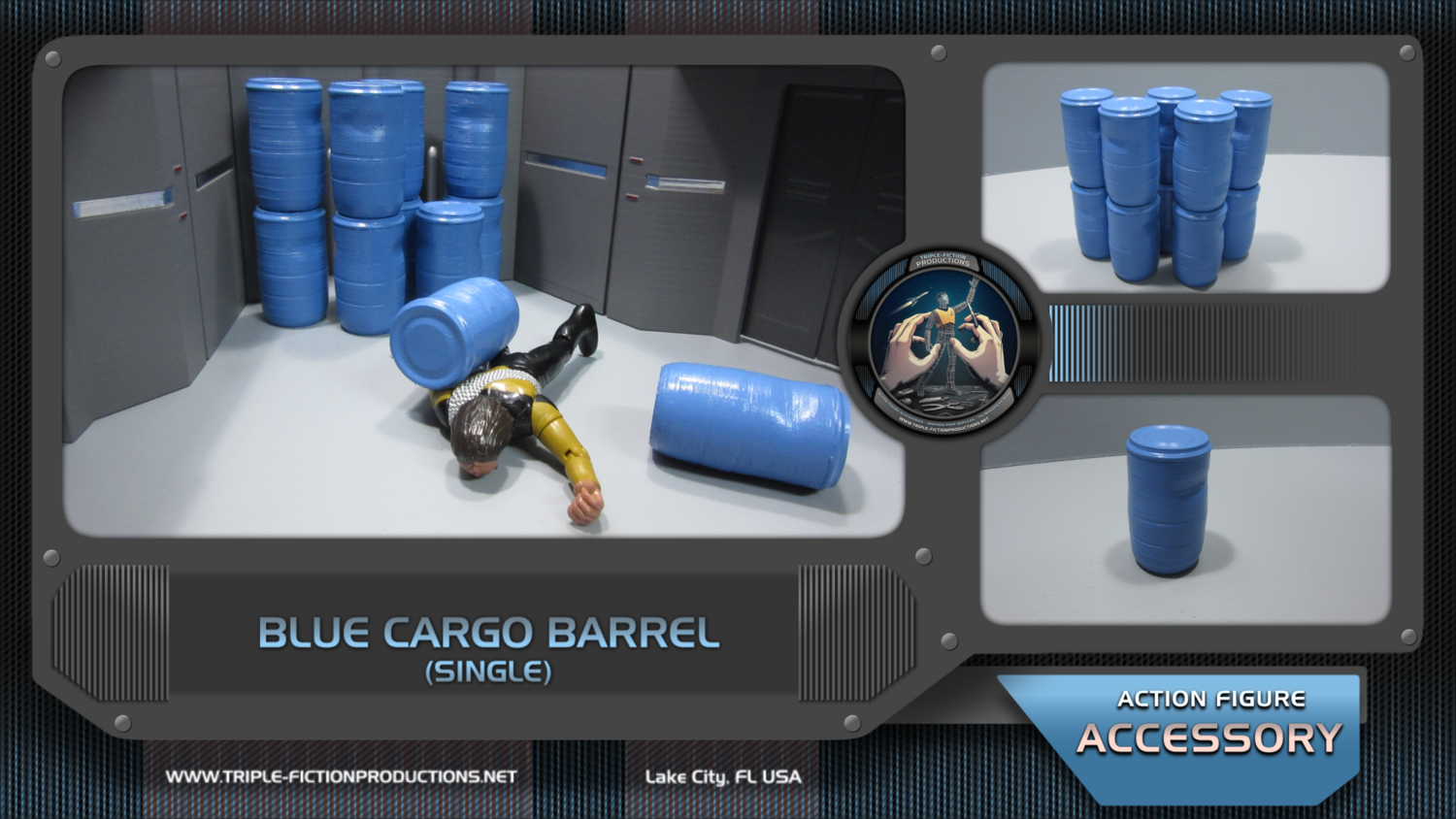 4.5" Scale - Blue Cargo Barrel (Single)