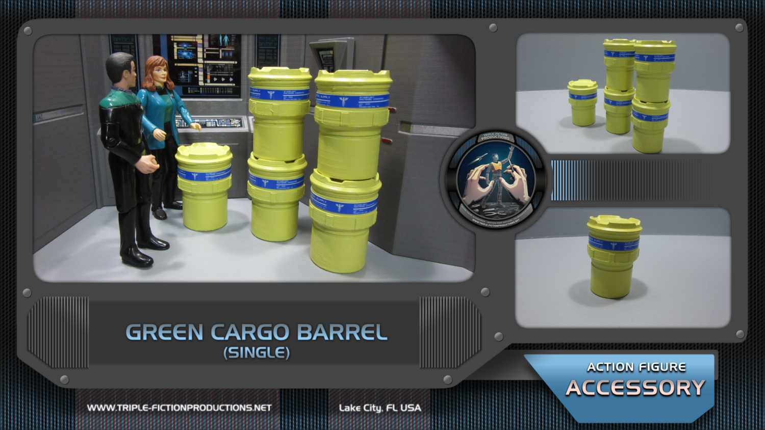 4.5" Scale - Green Cargo Barrel (Single)