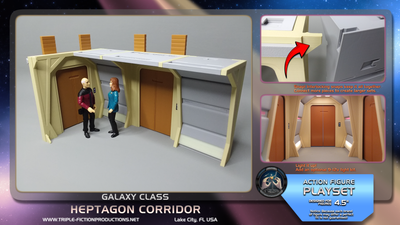 Galaxy Class - 4.5&quot; Scale - Heptagon Corridor Complete Section
