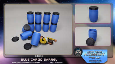 4.5&quot; Scale - Blue Cargo Barrel (Single)
