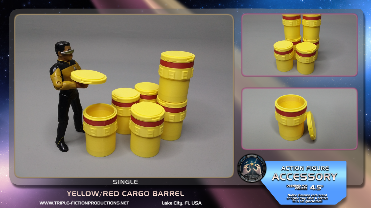 4.5&quot; Scale - Yellow/Red Cargo Barrel (Single)