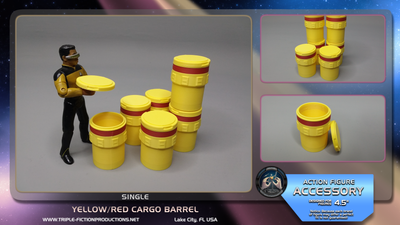 4.5&quot; Scale - Yellow/Red Cargo Barrel (Single)