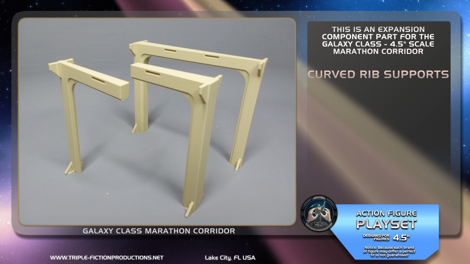 Galaxy Class - 4.5&quot; Scale - Marathon Corridor Curved Rib Supports