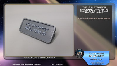 Galaxy Class - 4.5&quot; Scale - Ten Forward Bar Custom Registry/Name Plate