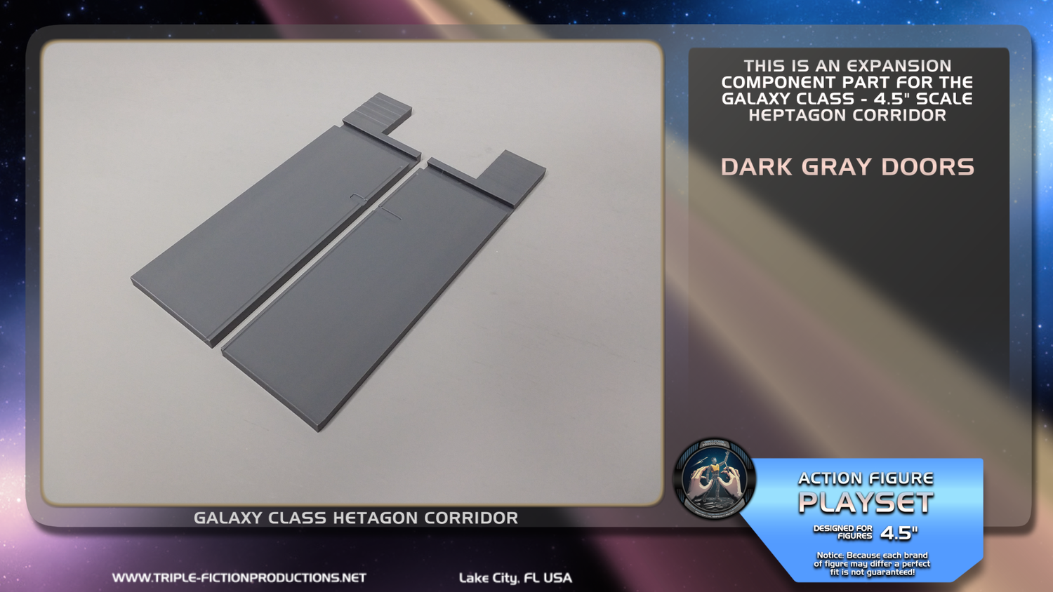 Galaxy Class - 4.5&quot; Scale - Heptagon Corridor Dark Gray Door
