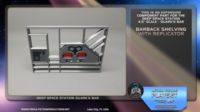 Deep Space Station - 4.5&quot; Scale - Quark&#39;s Bar Barback Shelving with Replicator