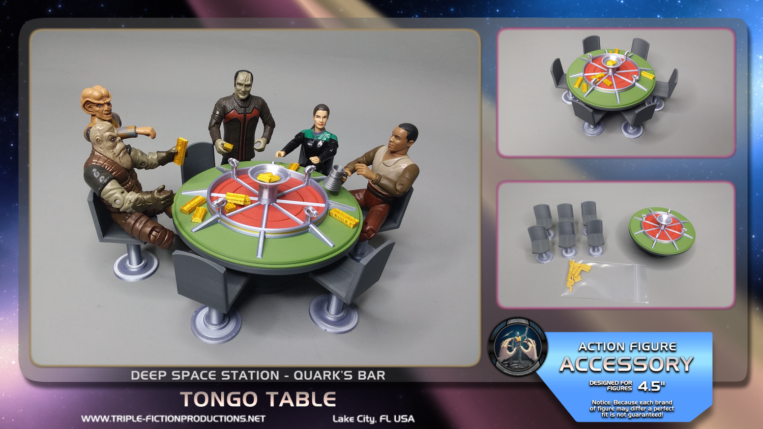 Deep Space Station - 4.5&quot; Scale - Quark&#39;s Bar Tongo Table