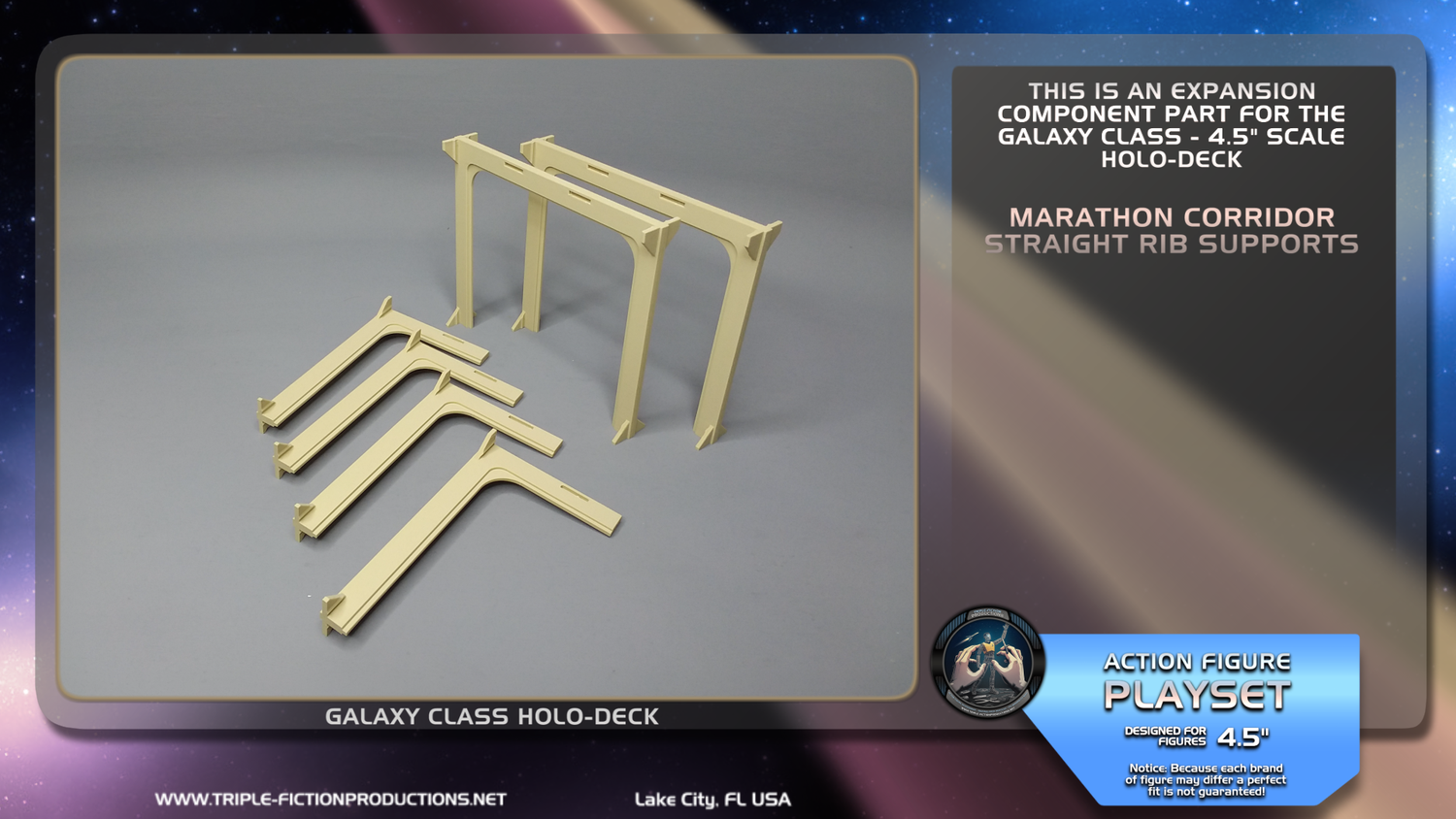 Galaxy Class - 4.5&quot; Scale - Holo-Deck Straight Rib Supports