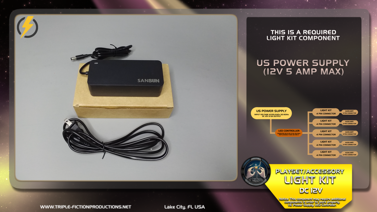 5A 12V DC US Power Supply Only
