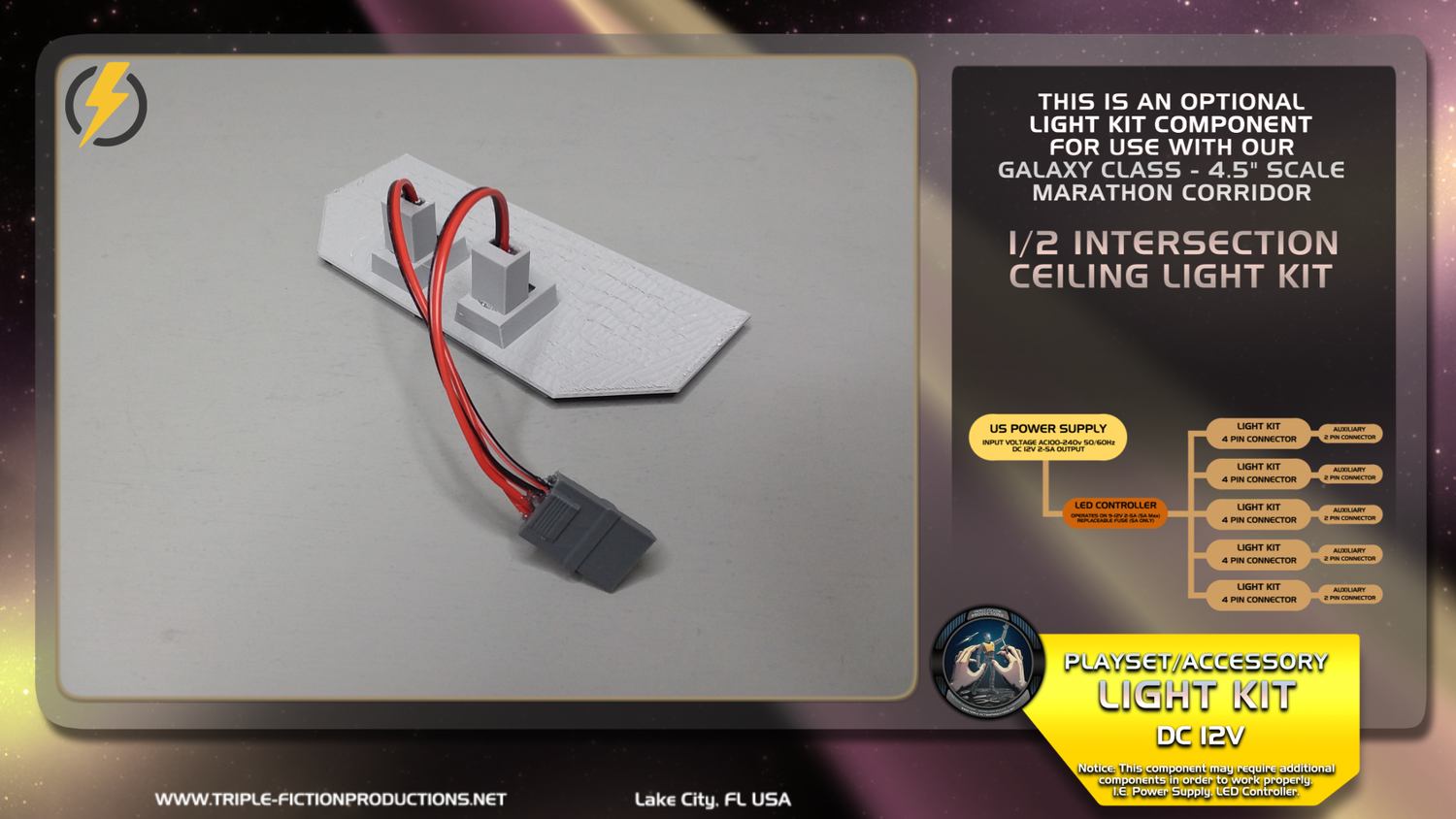 Galaxy Class - 4.5&quot; Scale - Marathon Corridor - 1/2 Intersection Light Kit
