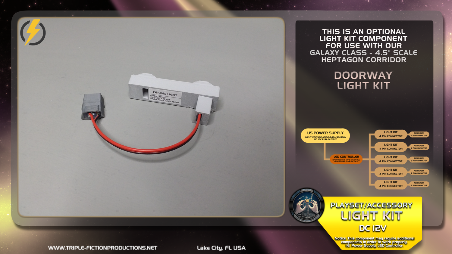 Galaxy Class - 4.5&quot; Scale - Heptagon Corridor - Doorway Light Kit