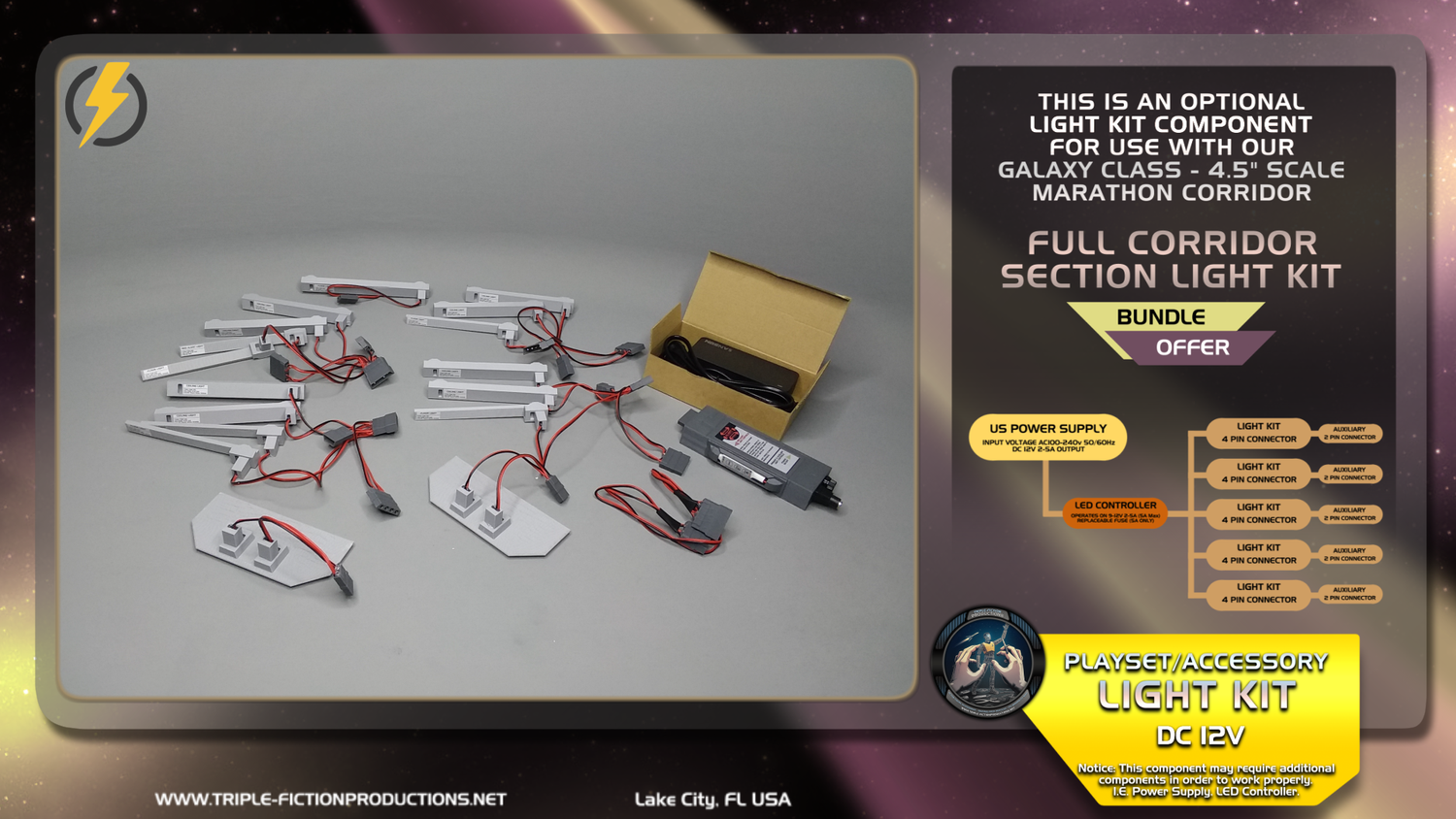Galaxy Class - 4.5&quot; Scale - Marathon Corridor - Full Corridor Light Kit