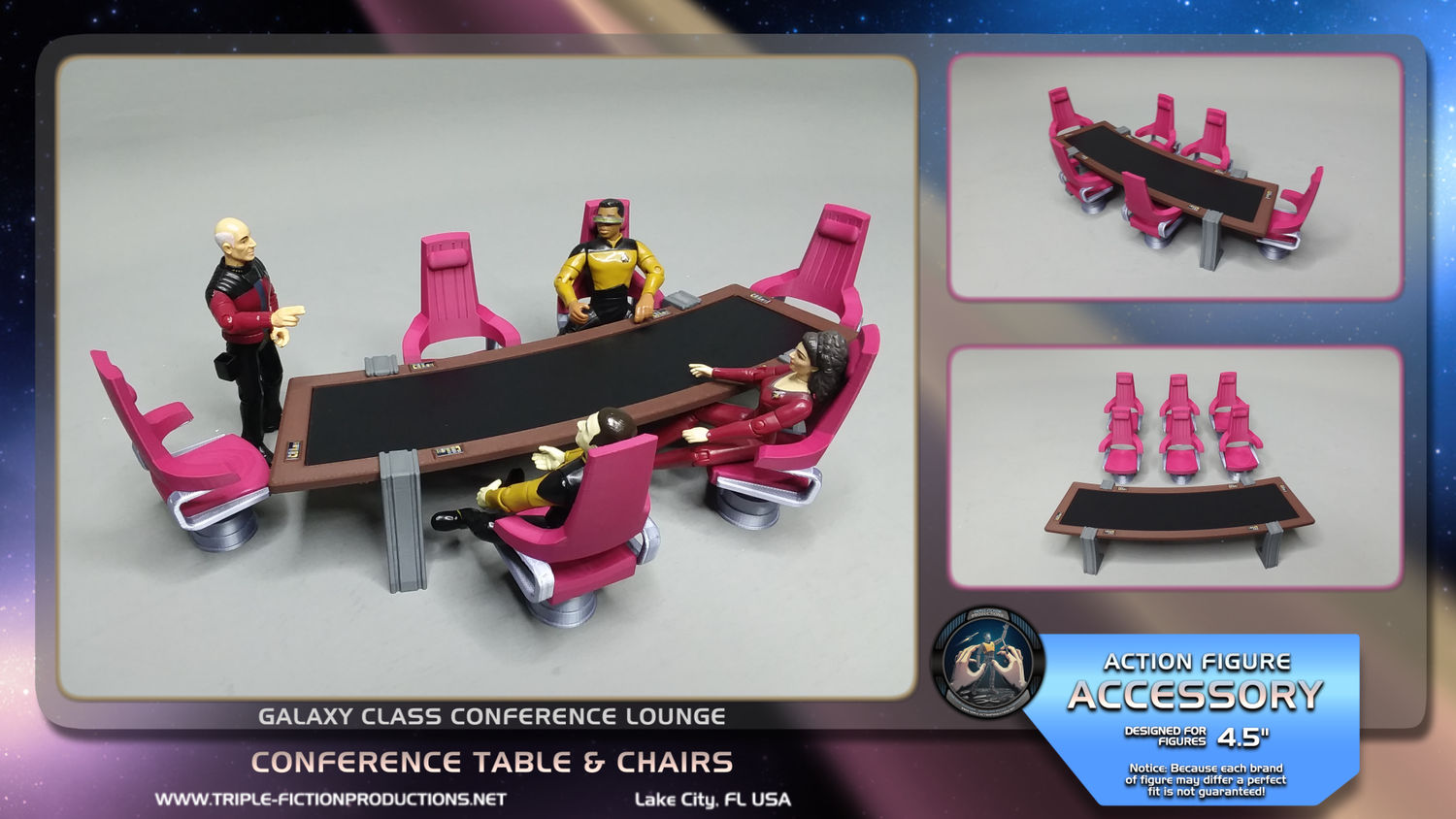 Galaxy Class - 4.5&quot; Scale - Conference Table &amp; Chairs