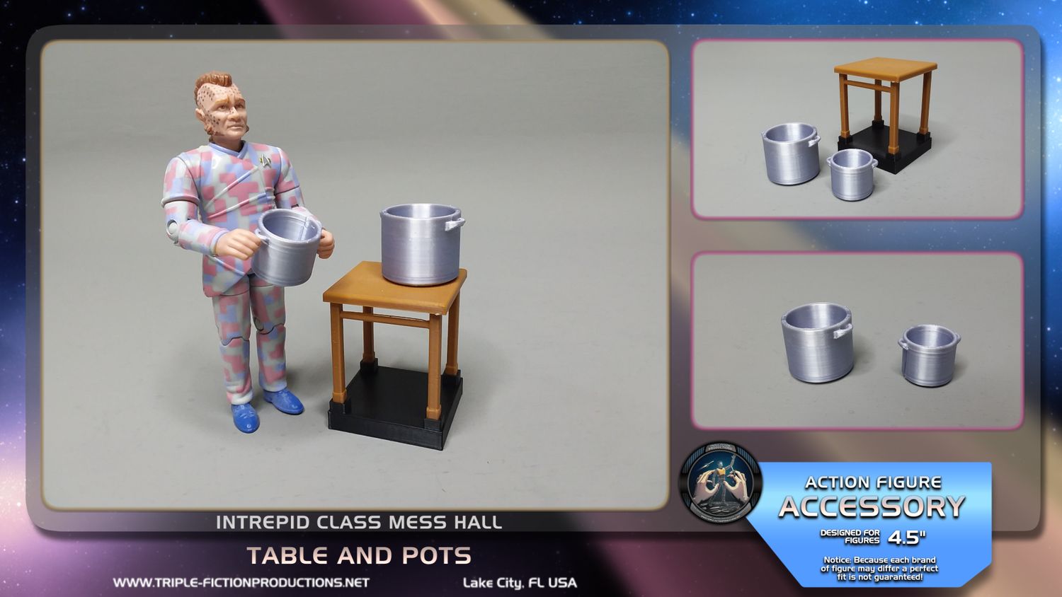 Intrepid Class 4.5&quot; Scale - Mess Hall Table and Pots