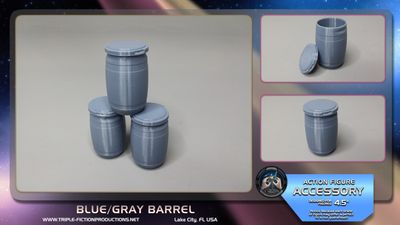 4.5&quot; Scale - Blue/Gray Cargo Barrel (Single)