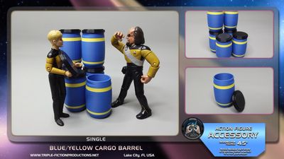 4.5&quot; Scale - Blue/Yellow Cargo Barrel (Single)