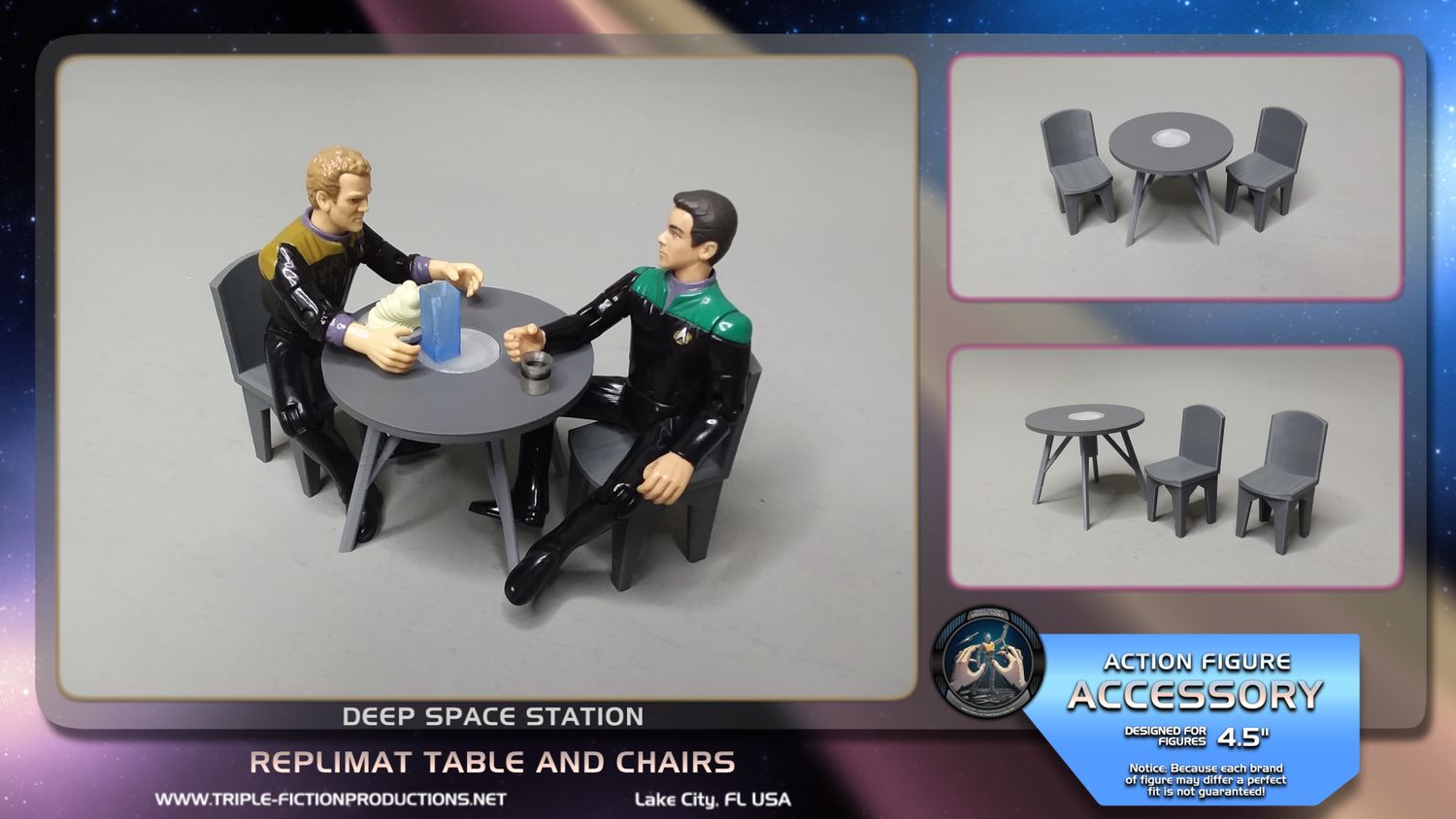 Deep Space Station - 4.5&quot; Scale - Replimat Table and Chairs