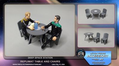 Deep Space Station - 4.5&quot; Scale - Replimat Table and Chairs