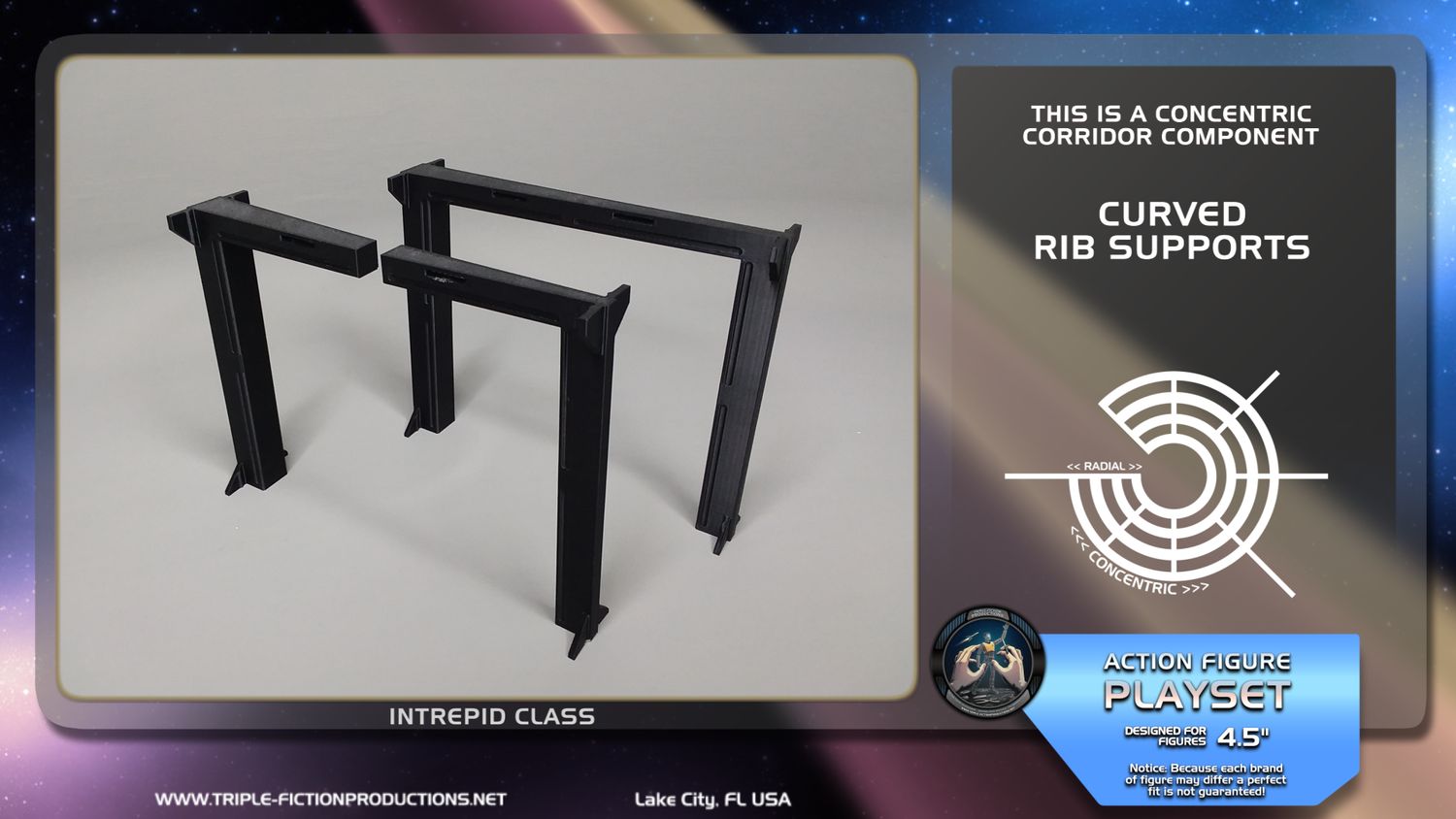 Intrepid Class - 4.5&quot; Scale - Concentric Corridor Curved Rib Supports