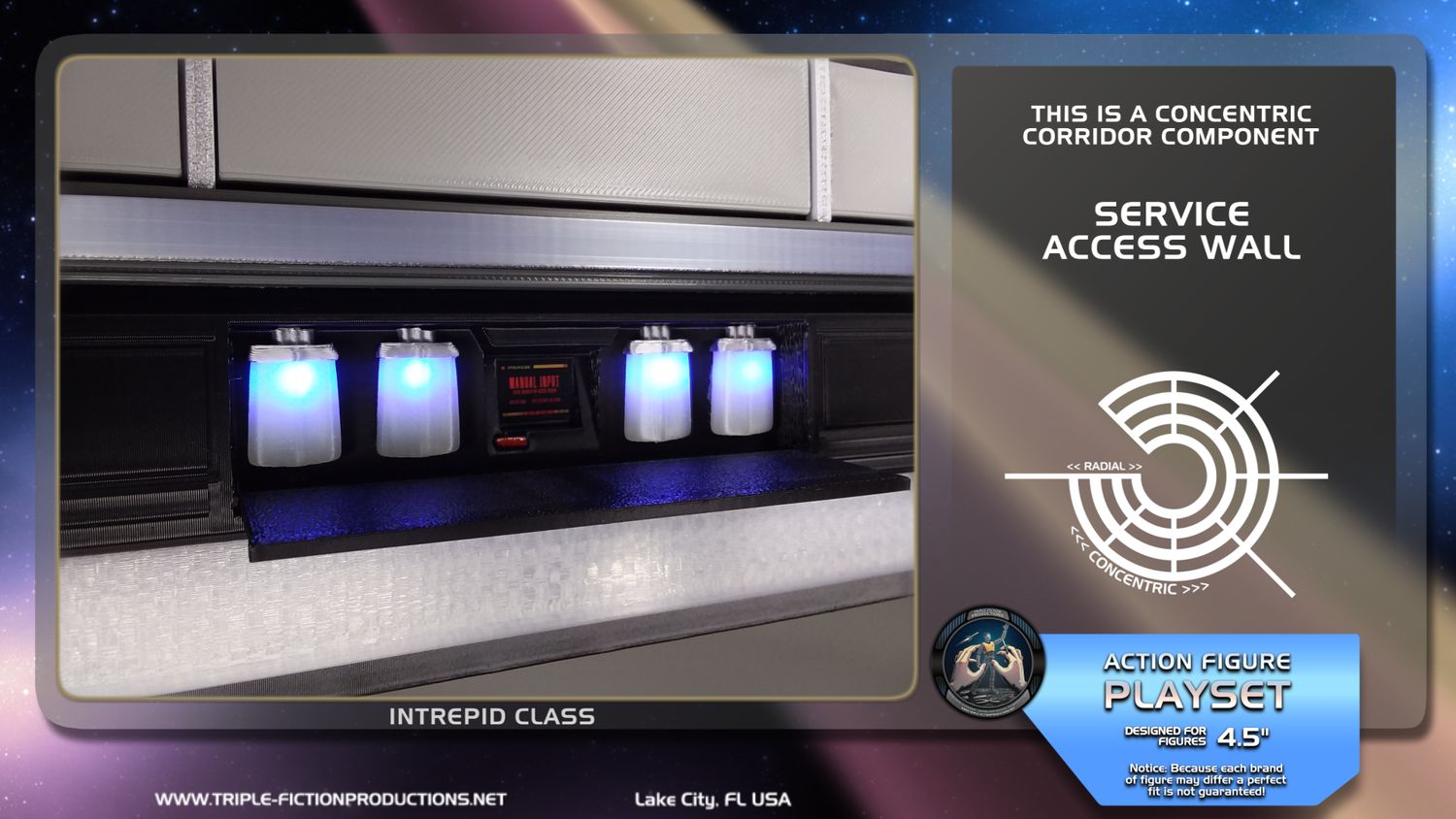 Intrepid Class - 4.5&quot; Scale - Concentric Corridor Service Access Wall