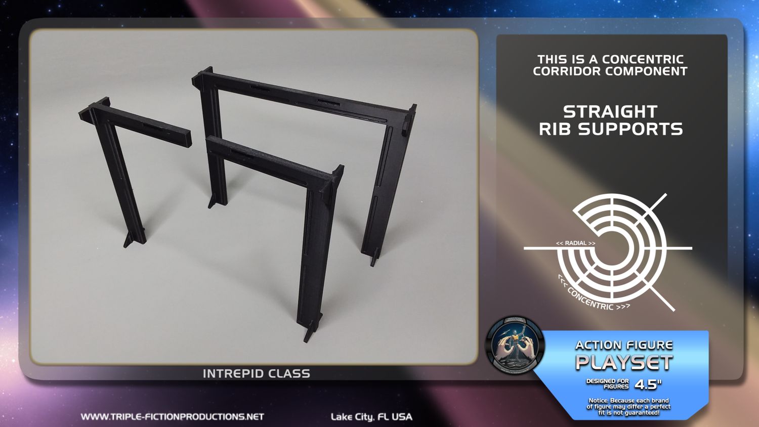 Intrepid Class - 4.5&quot; Scale - Concentric Corridor Straight Rib Supports
