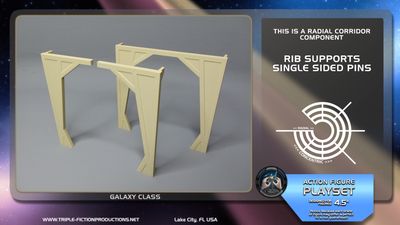 Galaxy Class - 4.5&quot; Scale - Radial Corridor Rib Supports Single Sided Pins