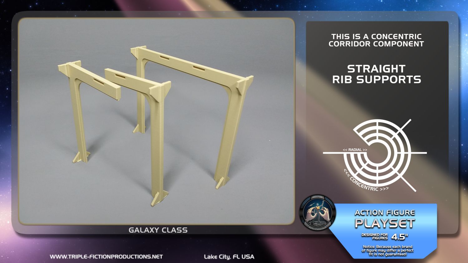 Galaxy Class - 4.5&quot; Scale - Concentric Corridor Straight Rib Supports