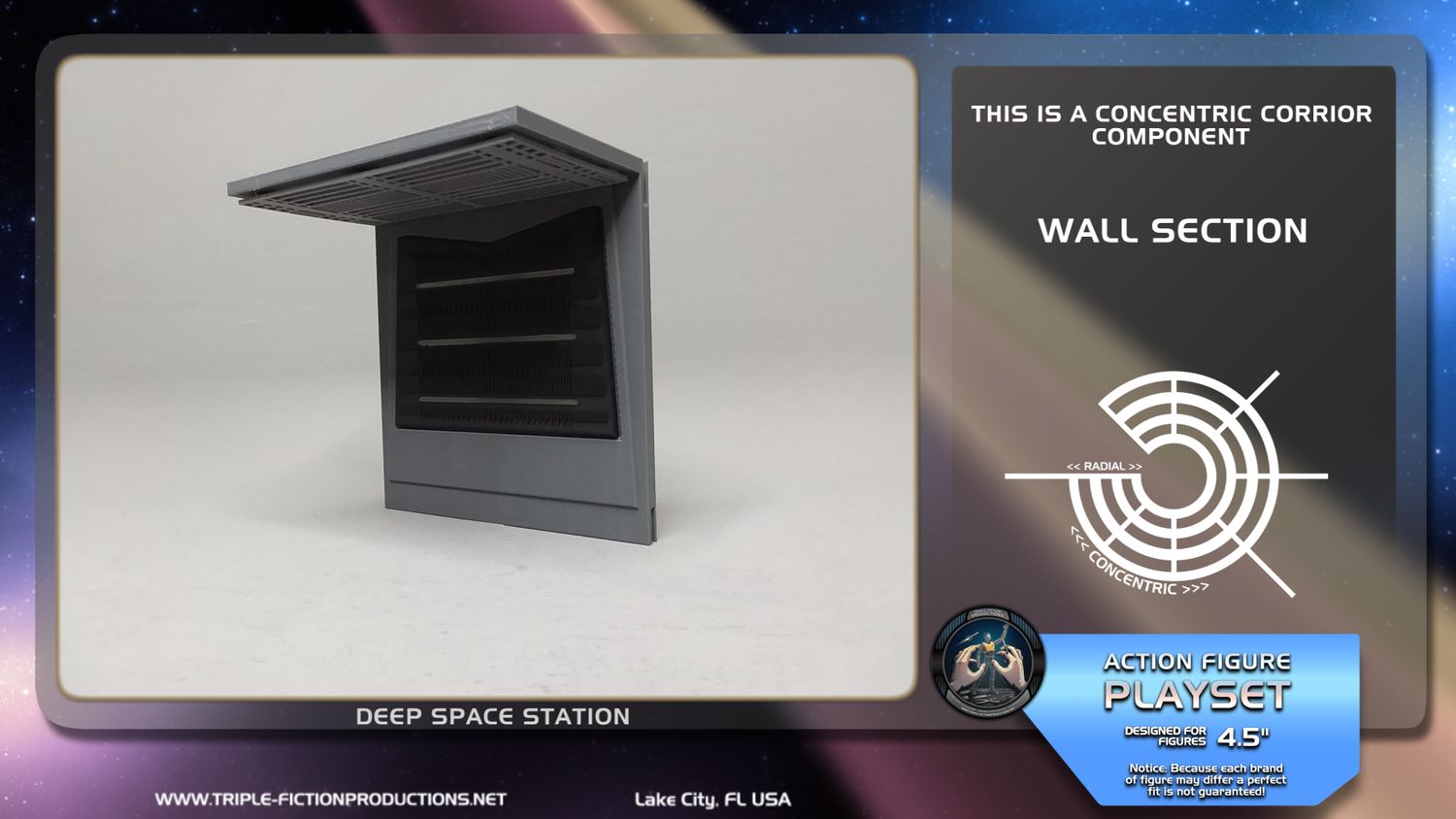 Deep Space Station - 4.5" Scale - Concentric Corridor Wall Section