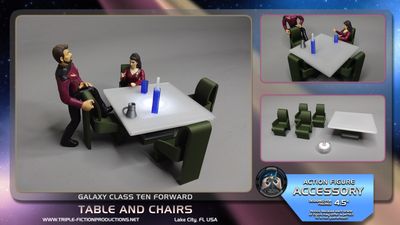 Galaxy Class - 4.5" Scale - Ten Forward Table and Chairs