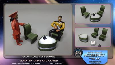 Galaxy Class - 4.5" Scale - Ten Forward Quarter Table and Chairs