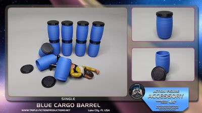 4.5" Scale - Blue Cargo Barrel (Single)