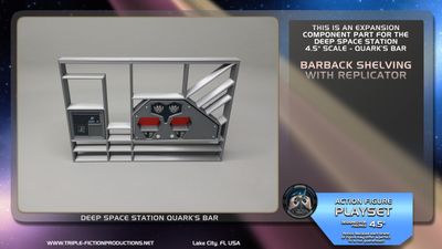 Deep Space Station - 4.5" Scale - Quark's Bar Barback Shelving with Replicator