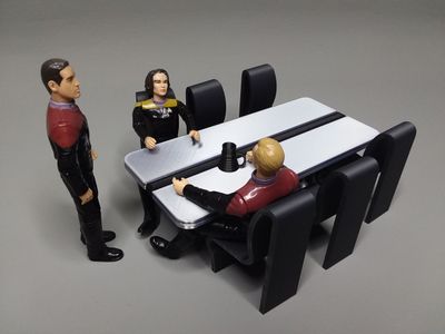 AFA TREK 2371-2378 - 4.5" Scale - Mess Hall Long Table and Chairs