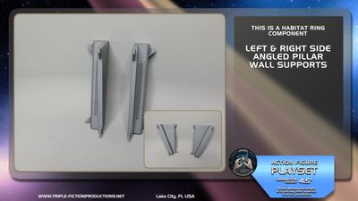Deep Space Station - 4.5" Scale - Habitat Ring Left and Right Angled Pillar Wall Supports