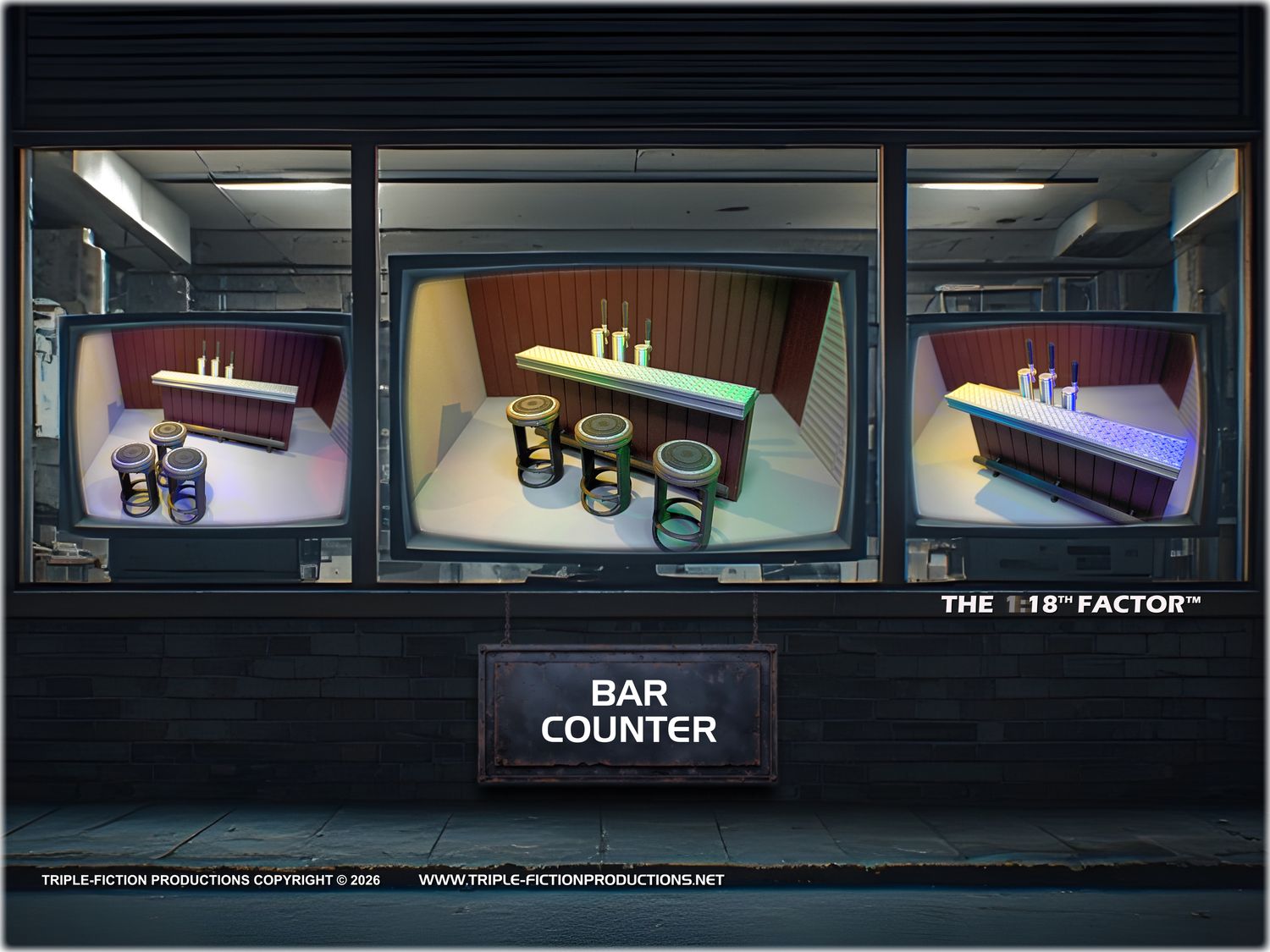 Bar Counter with Stools