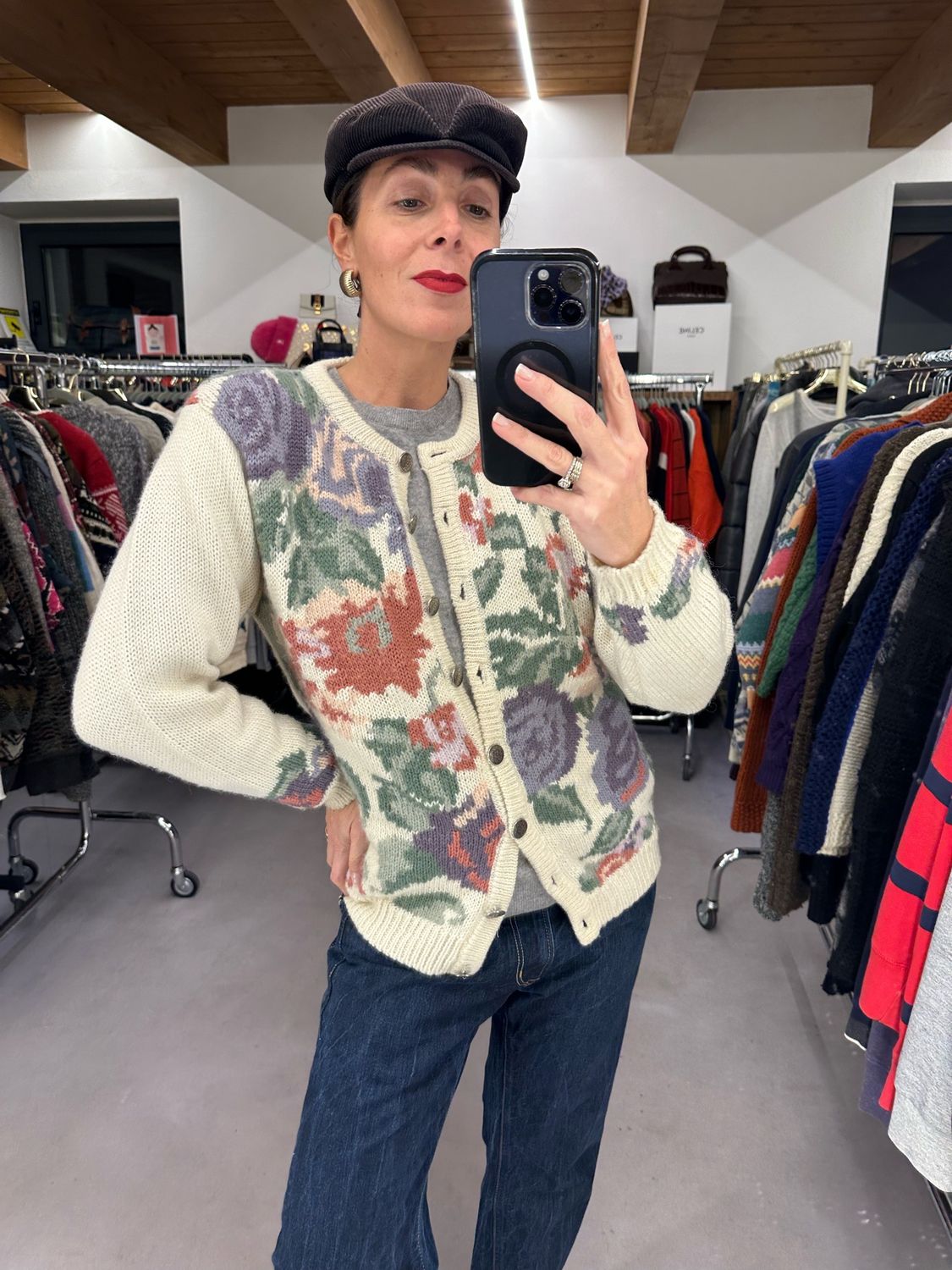 CARDIGAN VINTAGE GIORGIO KAUTEN FANTASIA ROSE