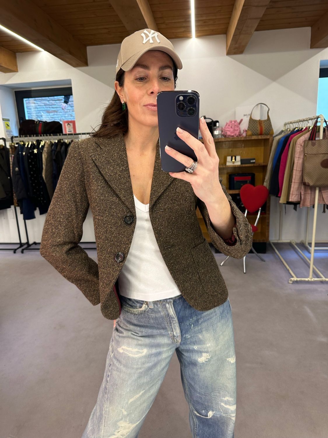 GIACCA MAX MARA IN TWEED MARRONE